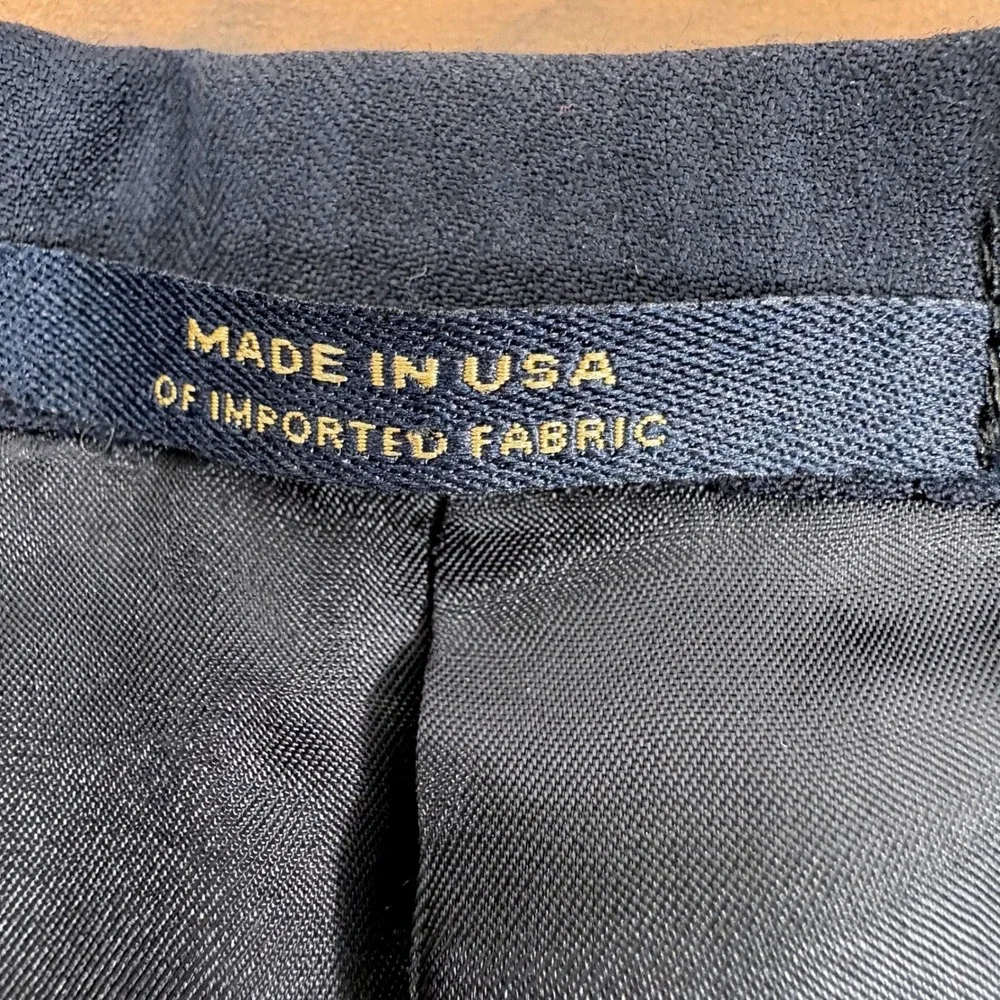 Hart Schaffner Marx Blazer Mens 42R Navy Blue Gold Trumpeter Nordstrom Old Money